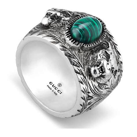 gucci ring 925 with green emerald old|Gucci rings for men.